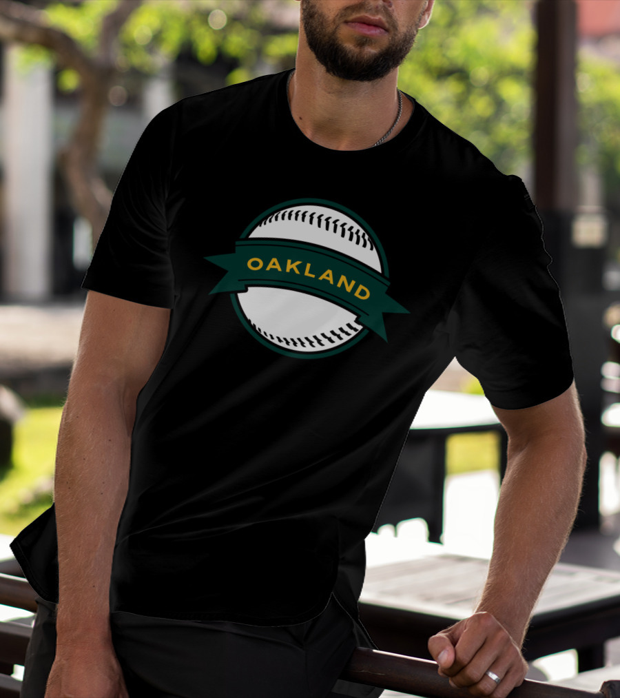 Retro Oakland Baseball Oak Home Game Iconic Baseball Badge T-Shirt