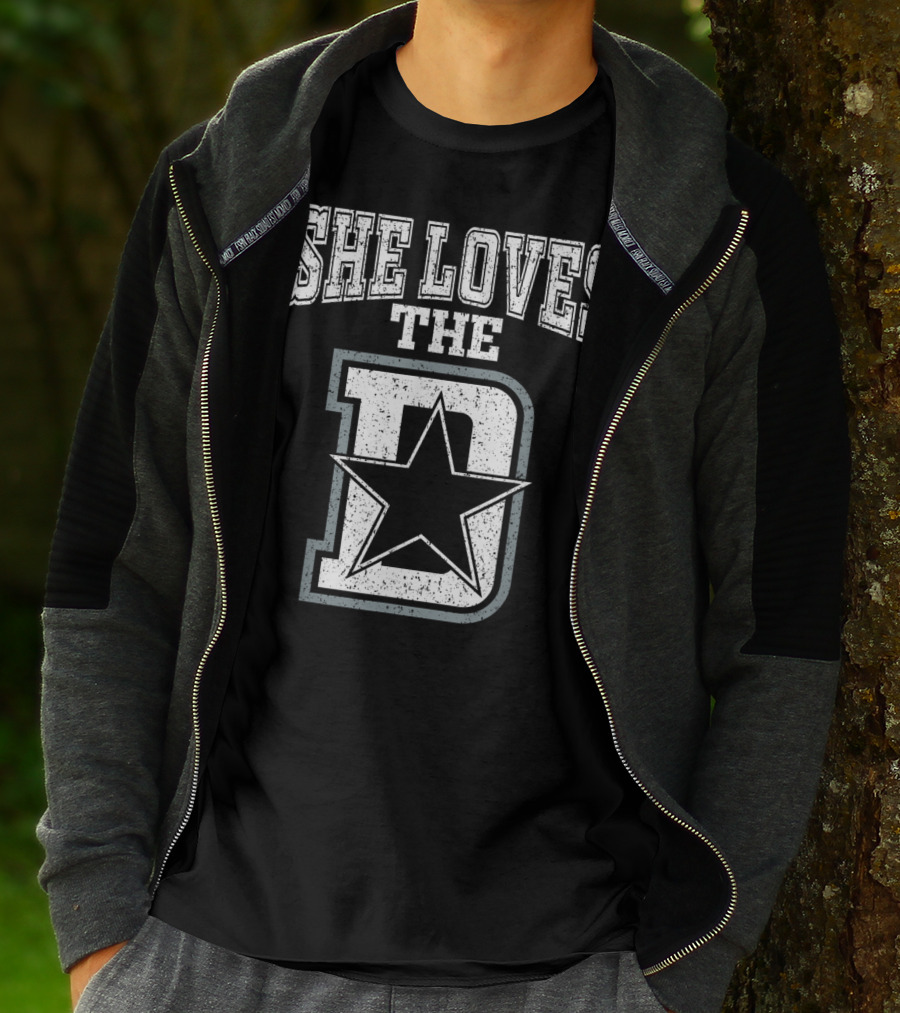 She Loves The D Dallas Texas City Funny 4D Star T-Shirt
