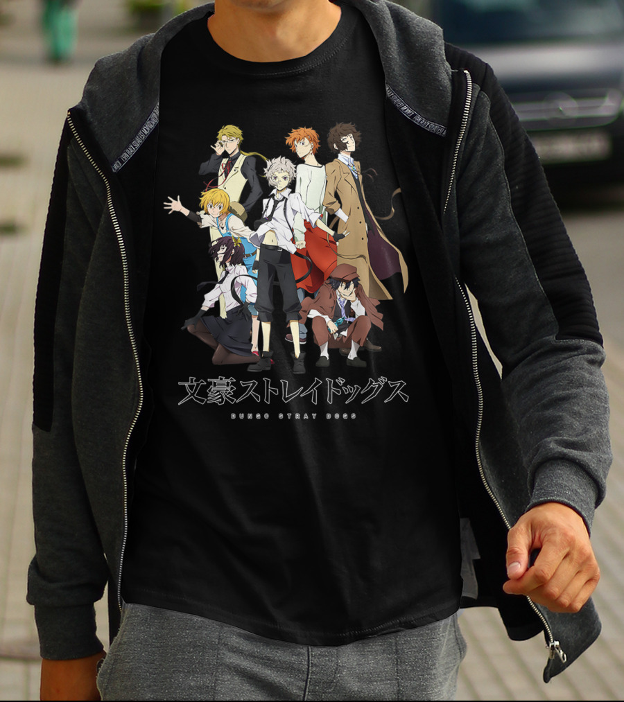 Bungo Stray Dogs Anime Characters Group T-Shirt