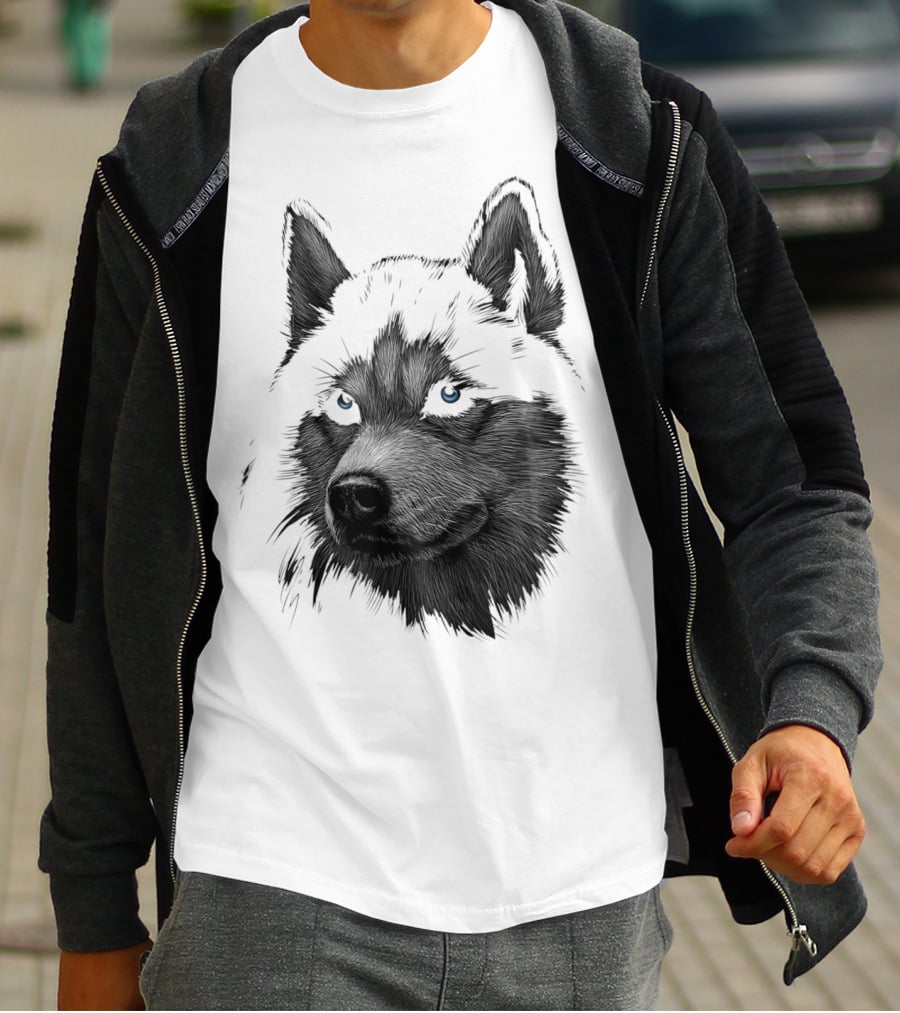 Classic Blue-Eyed Siberian Husky Lover T-Shirt