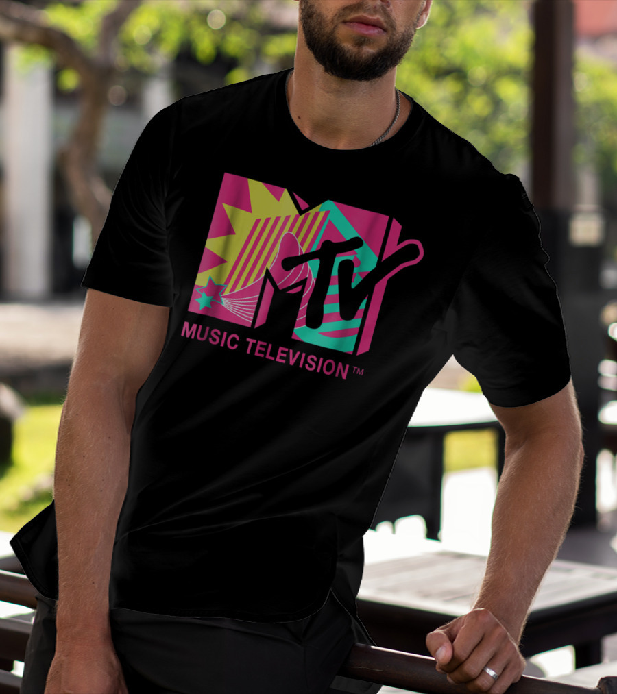 MTV Music Television Retro Pink And Teal T-Shirt