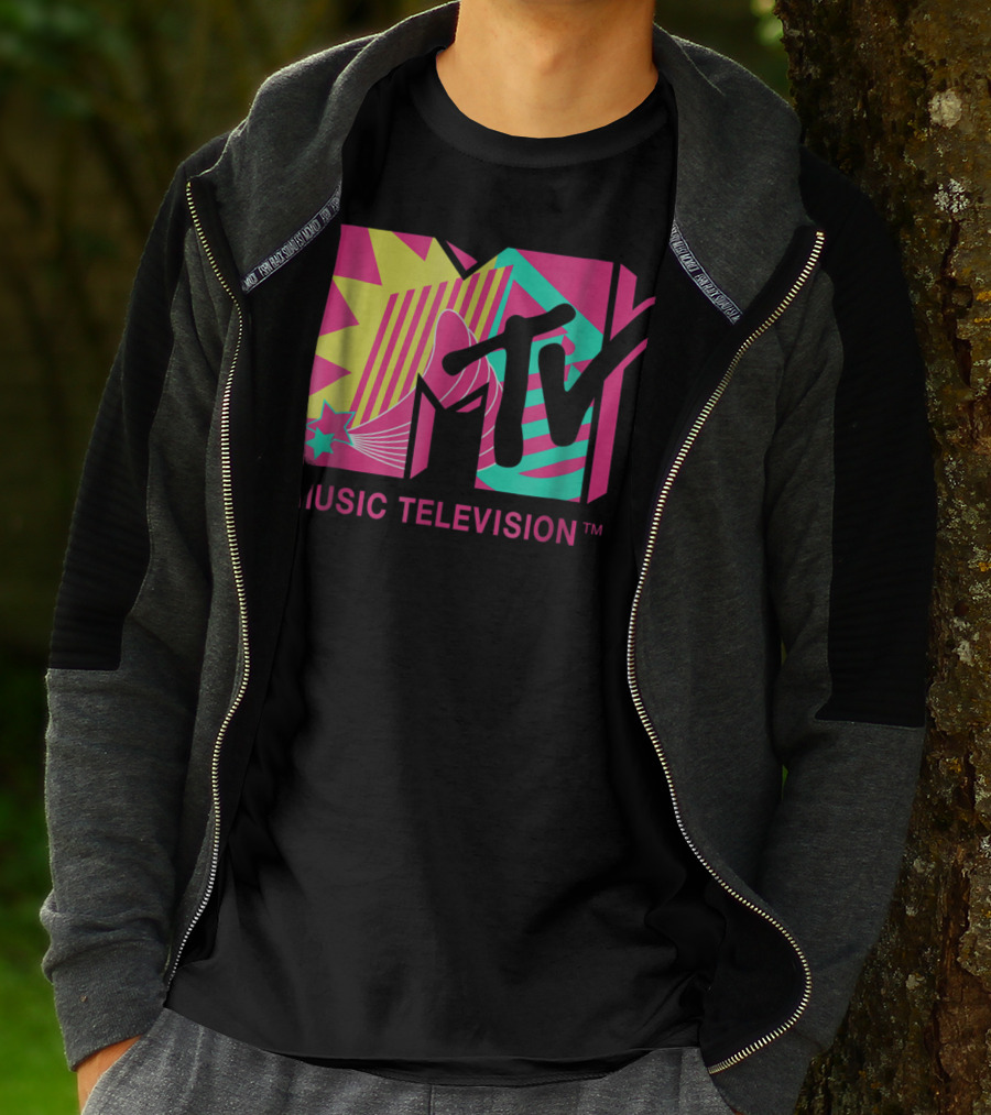MTV Music Television Retro Pink And Teal T-Shirt