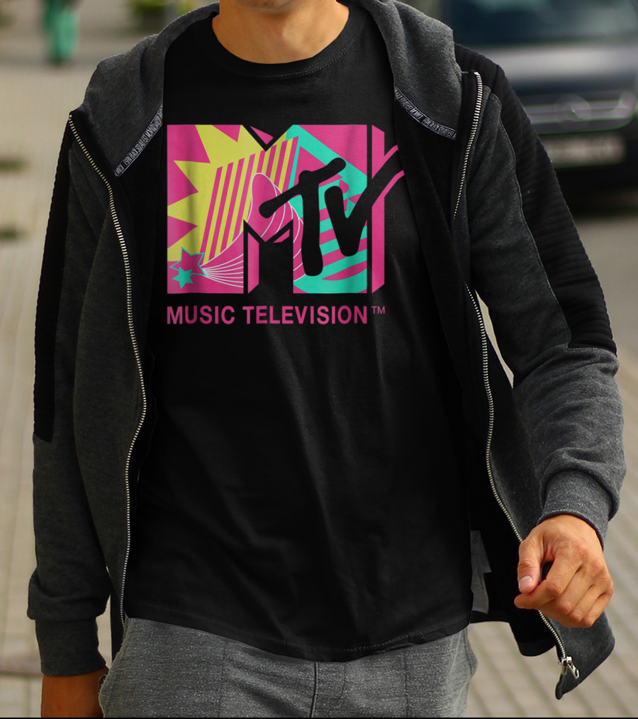MTV Music Television Retro Pink And Teal T-Shirt