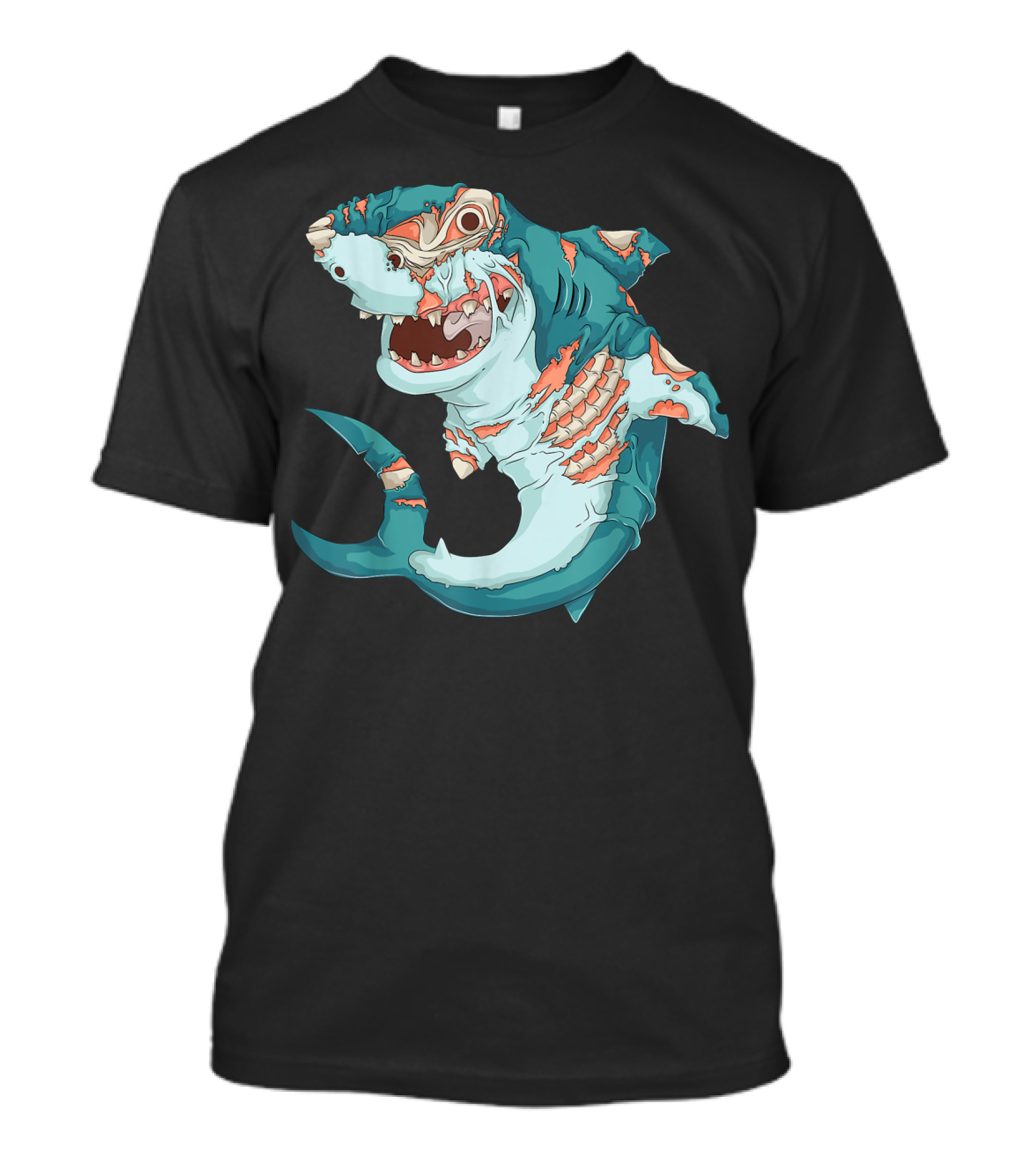Cool Shark Zombie Funny Lazy Halloween T-Shirt