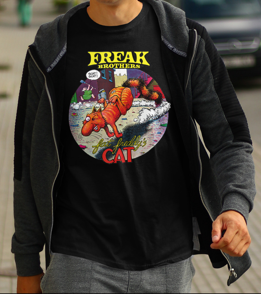 Fat Freddy's Cat Freak Brothers Scat Street Comic Scene T-Shirt