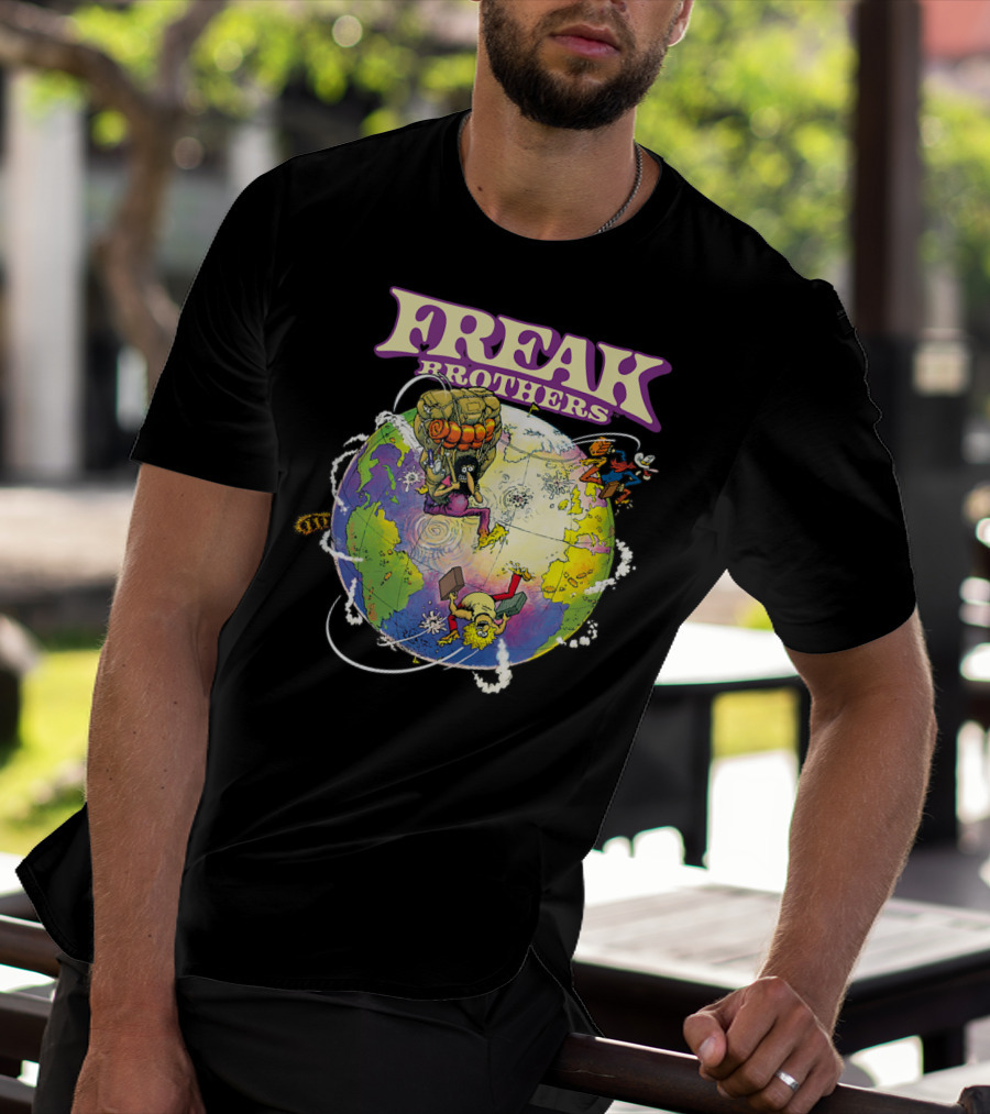 Freak Brothers World Adventures With Cartoon Characters T-Shirt