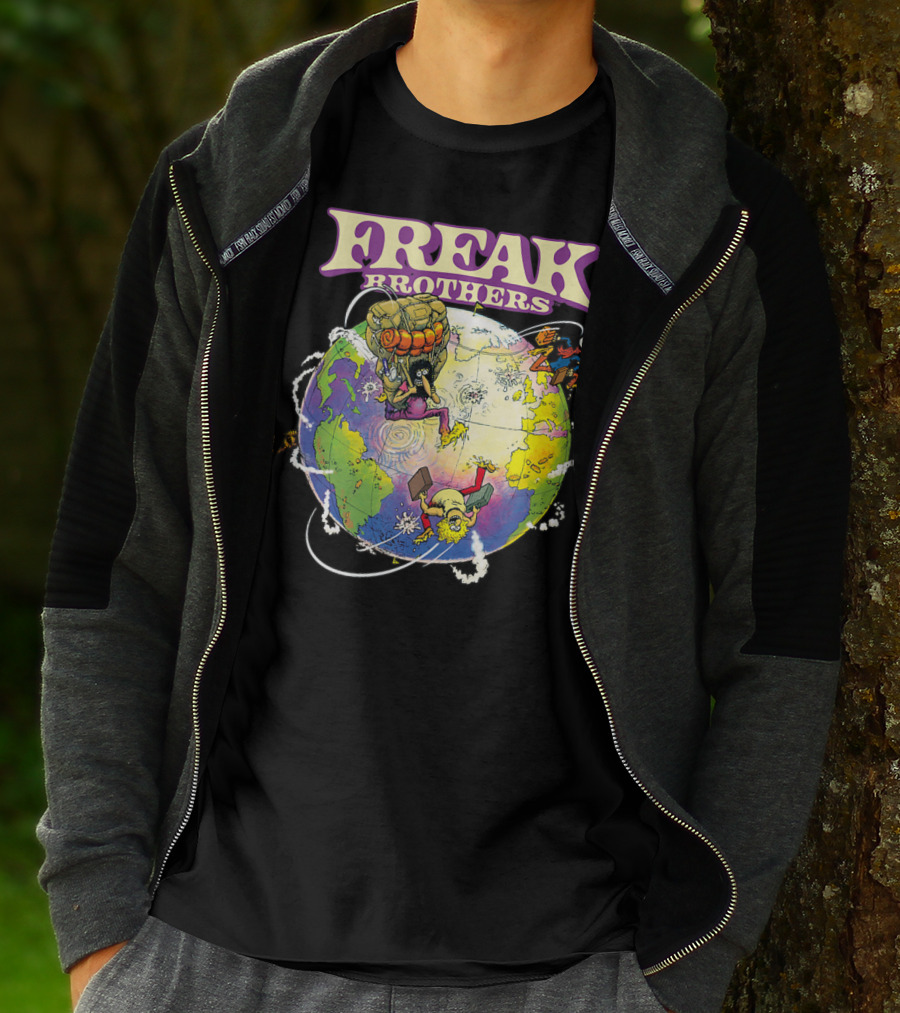 Freak Brothers World Adventures With Cartoon Characters T-Shirt