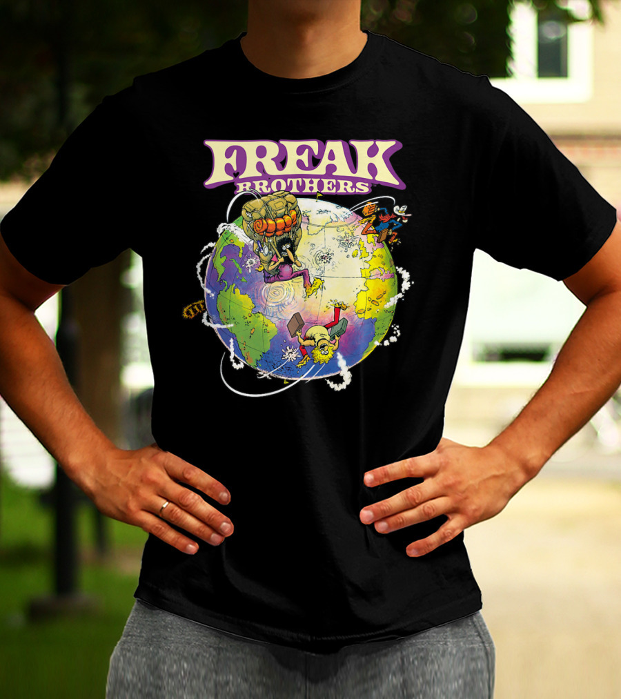 Freak Brothers World Adventures With Cartoon Characters T-Shirt