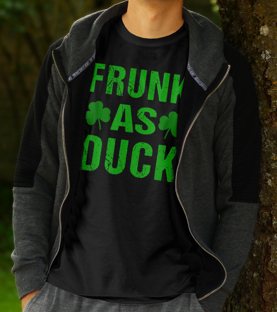 Frunk As Duck St Patrick Day Drinking With Shamrocks T-Shirt