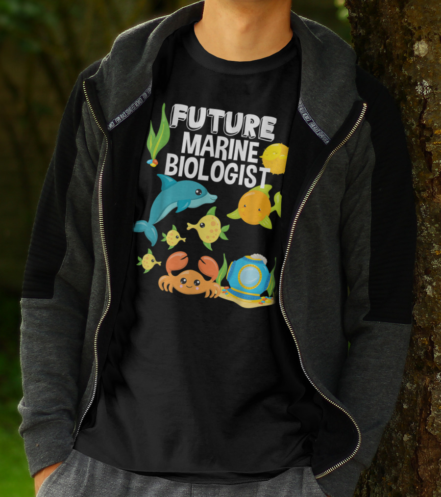 Future Marine Biologist Sea Lover Fish Sharks Ocean Adventure T-Shirt