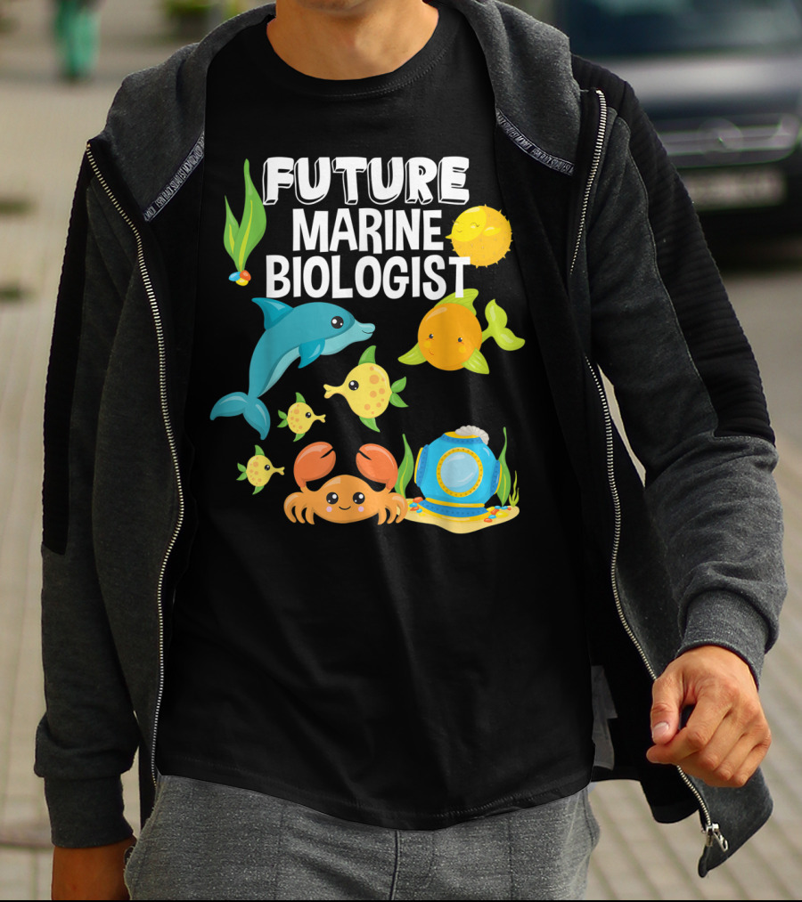 Future Marine Biologist Sea Lover Fish Sharks Ocean Adventure T-Shirt