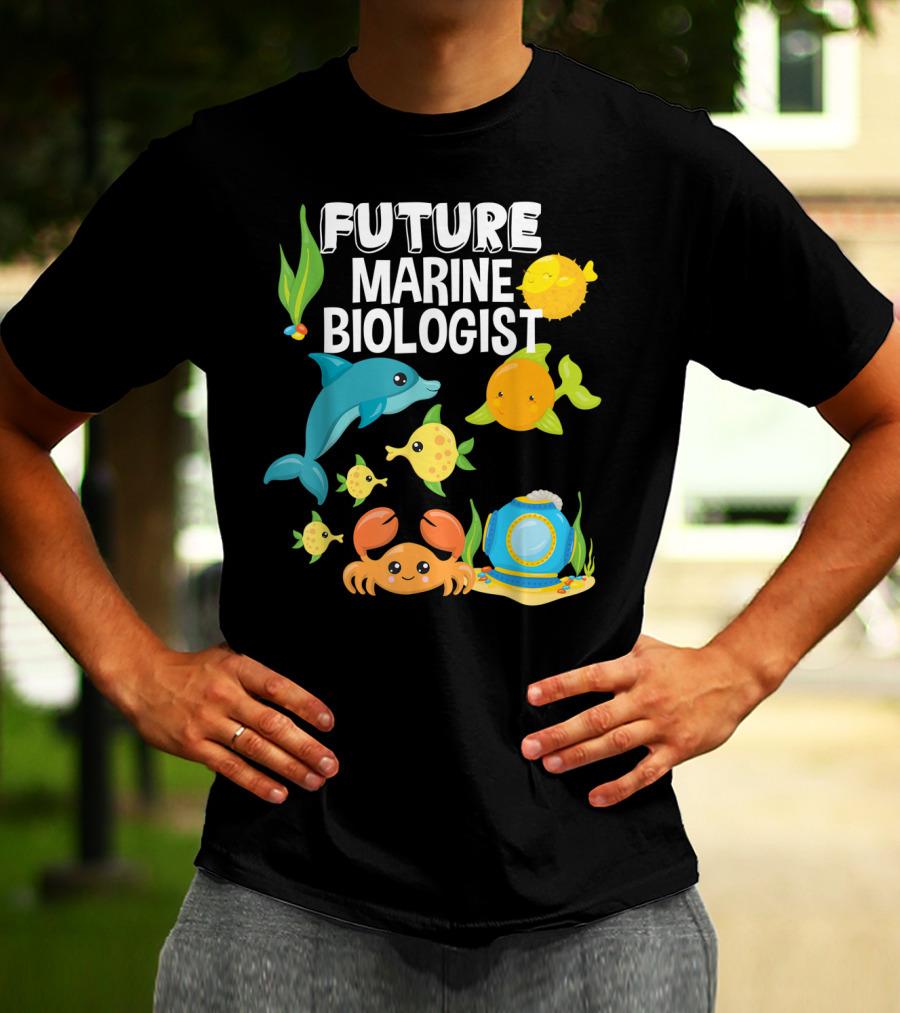 Future Marine Biologist Sea Lover Fish Sharks Ocean Adventure T-Shirt