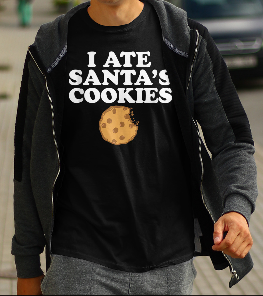 I Ate Santa's Cookies With Bite Mark Cookie Image T-Shirt