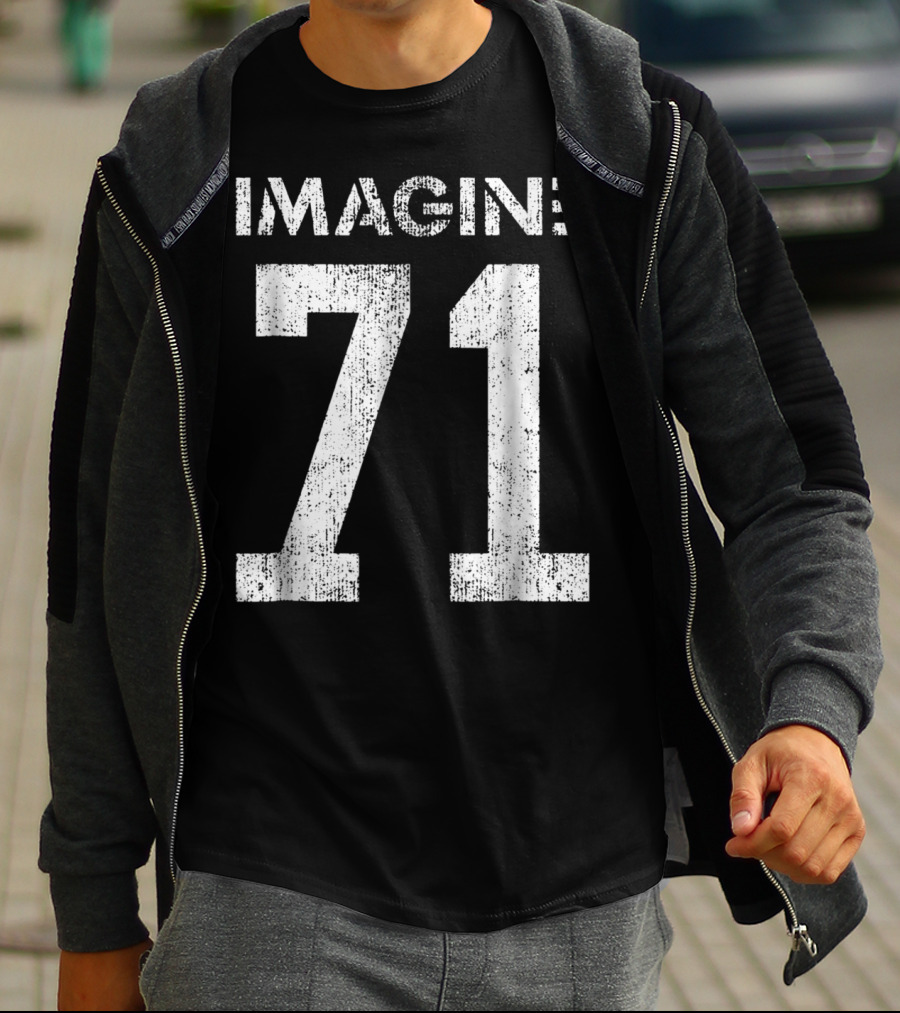 IMAGINE 71 Mens White Retro Style Shirt Sportswear T-Shirt