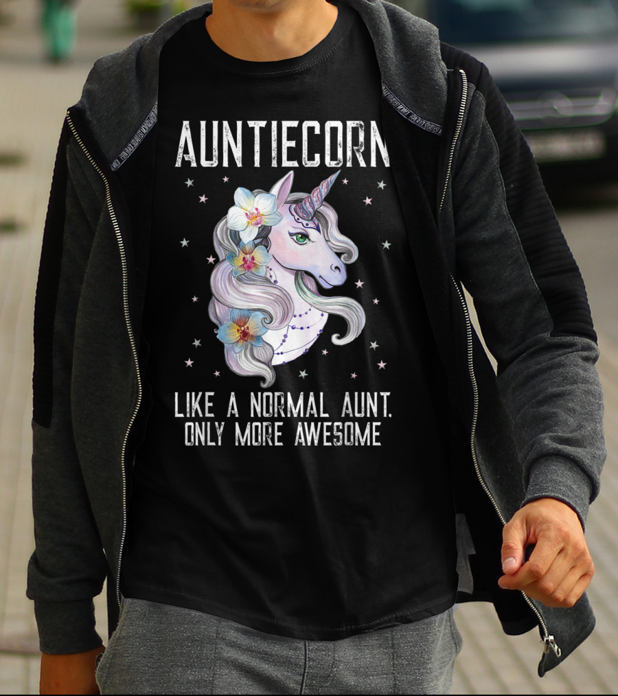 Auntiecorn Like A Normal Aunt Only More Awesome Cute Unicorn Lover T-Shirt