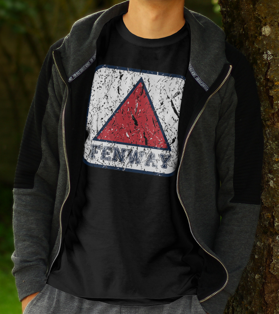Fan Of Fenway Boston Distressed Baseball Sign Triangle T-Shirt