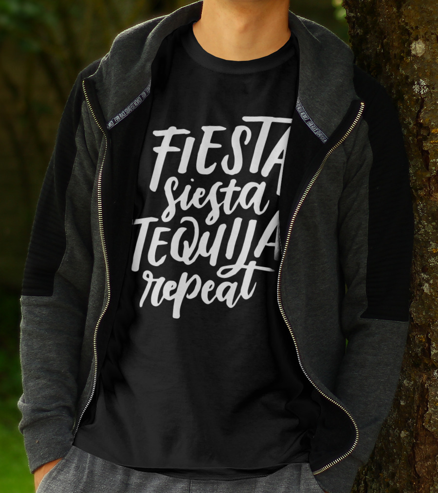 Fiesta Siesta Tequila Repeat Mexican Cinco De Mayo T-Shirt