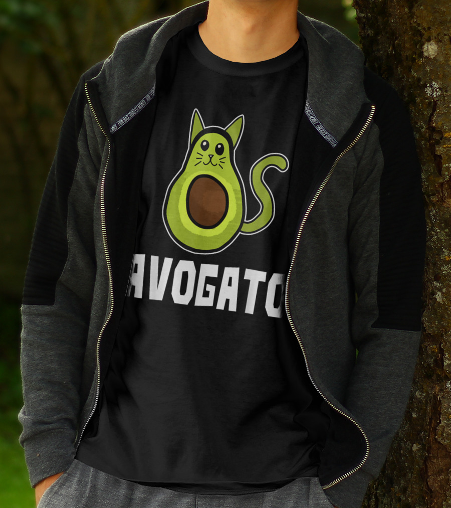 Avogato Funny Avocado Cat Lover Keto Diet T-Shirt