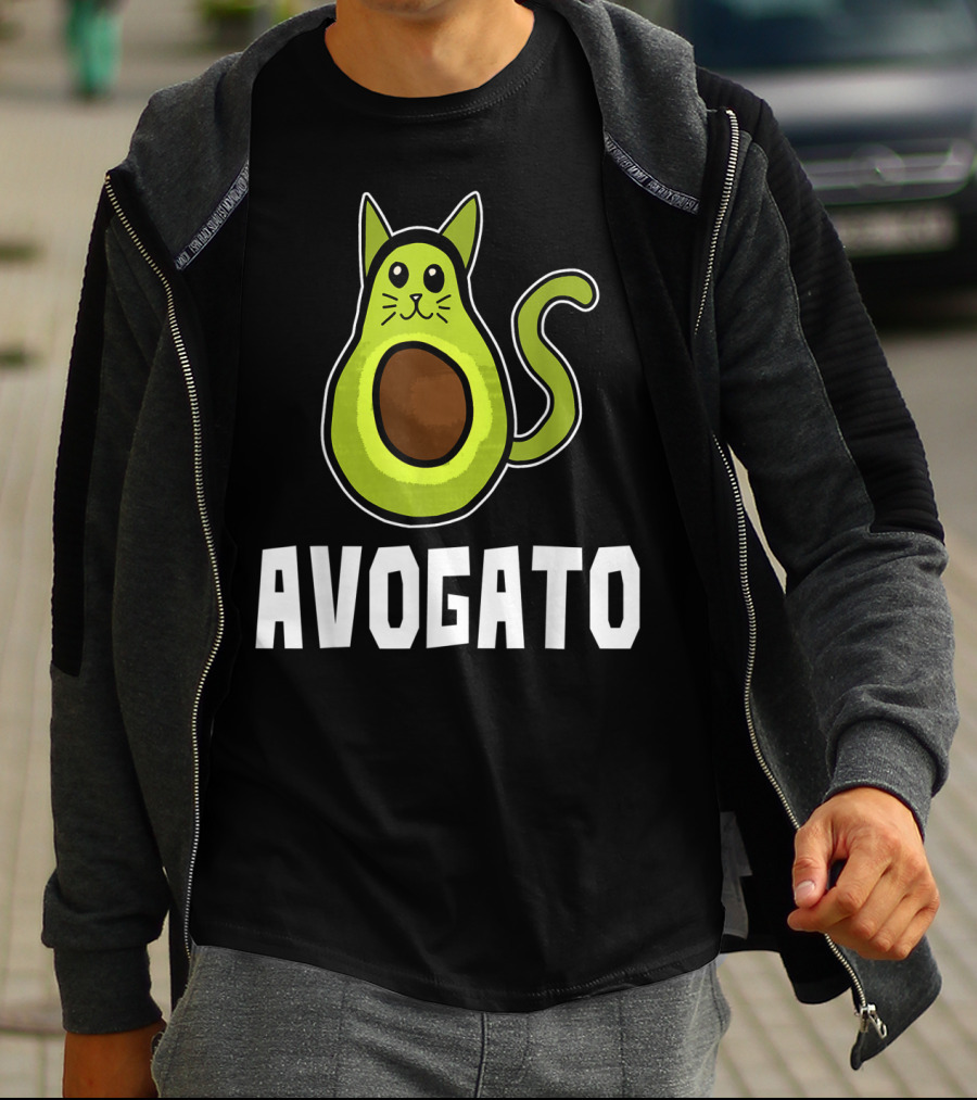 Avogato Funny Avocado Cat Lover Keto Diet T-Shirt