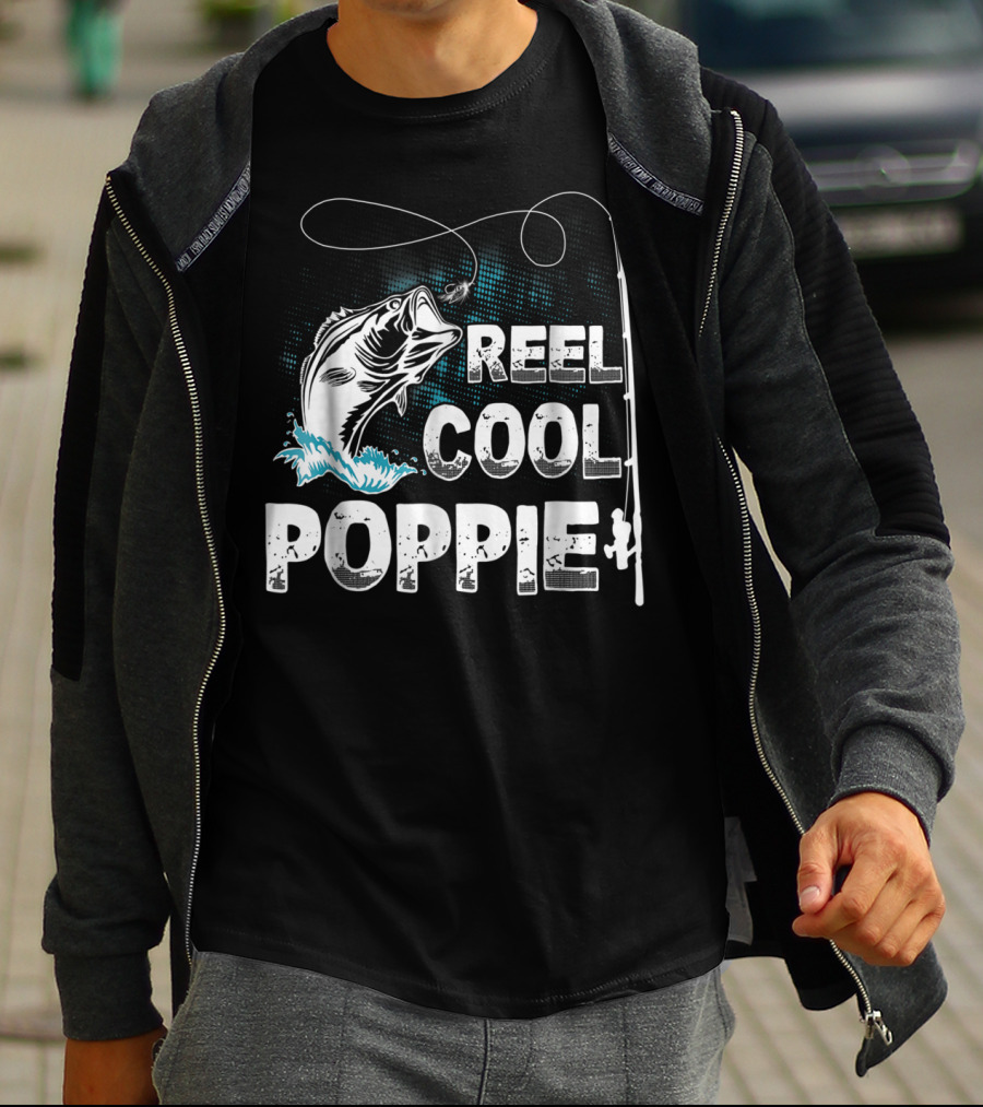 Reel Cool Poppie Funny Fishing Adventure T-Shirt