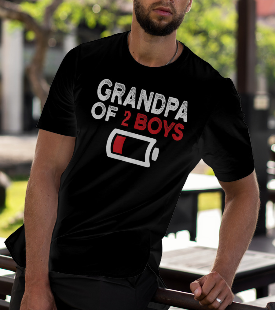 GRANDPA OF 2 BOYS LOW BATTERY T-Shirt