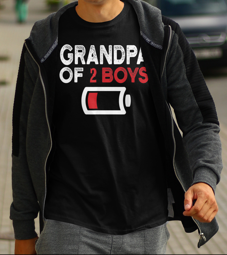 GRANDPA OF 2 BOYS LOW BATTERY T-Shirt