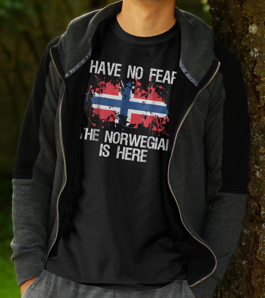 Have No Fear The Norwegian Is Here Norwegian Flag Norway T-Shirt