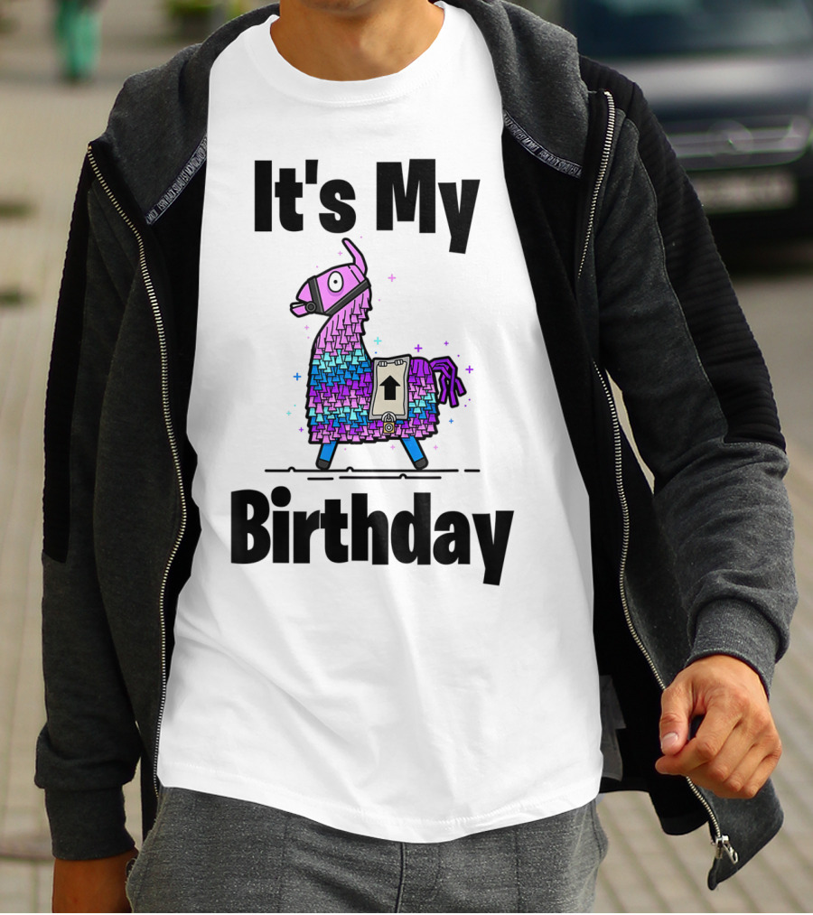 It's My Birthday Llama Purple Gamer Bday Gaming T-Shirt