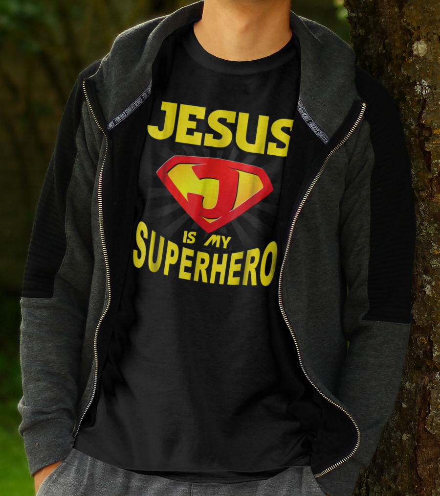 Jesus Is My Superhero Funny Christian Superman T-Shirt