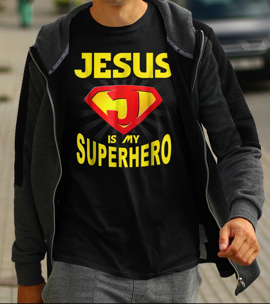 Jesus Is My Superhero Funny Christian Superman T-Shirt