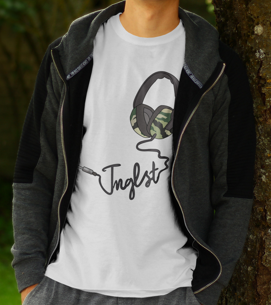 Jungle Music Junglist Drum And Bass Headphones Camo T-Shirt