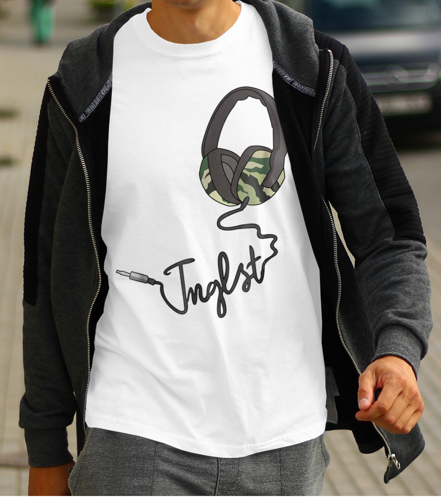 Jungle Music Junglist Drum And Bass Headphones Camo T-Shirt