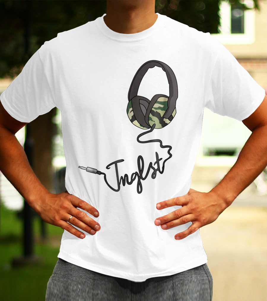 Jungle Music Junglist Drum And Bass Headphones Camo T-Shirt