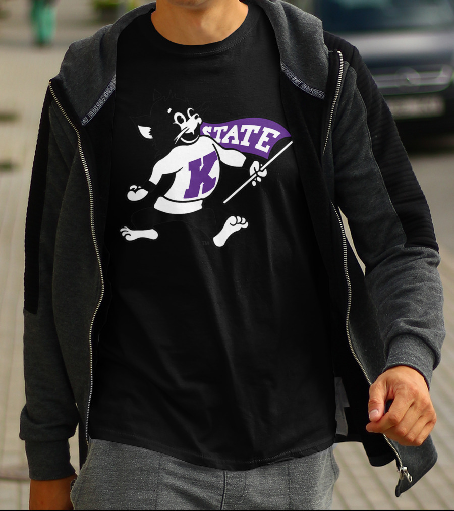 K State Wildcats NCAA State Mascot Flag T-Shirt