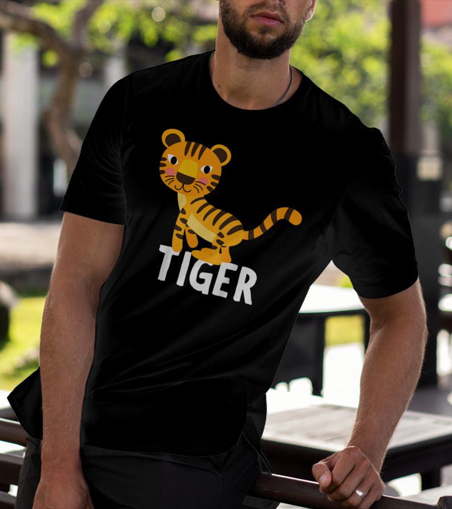Tiger Cartoon Illustration For Kids And Girls T-Shirt