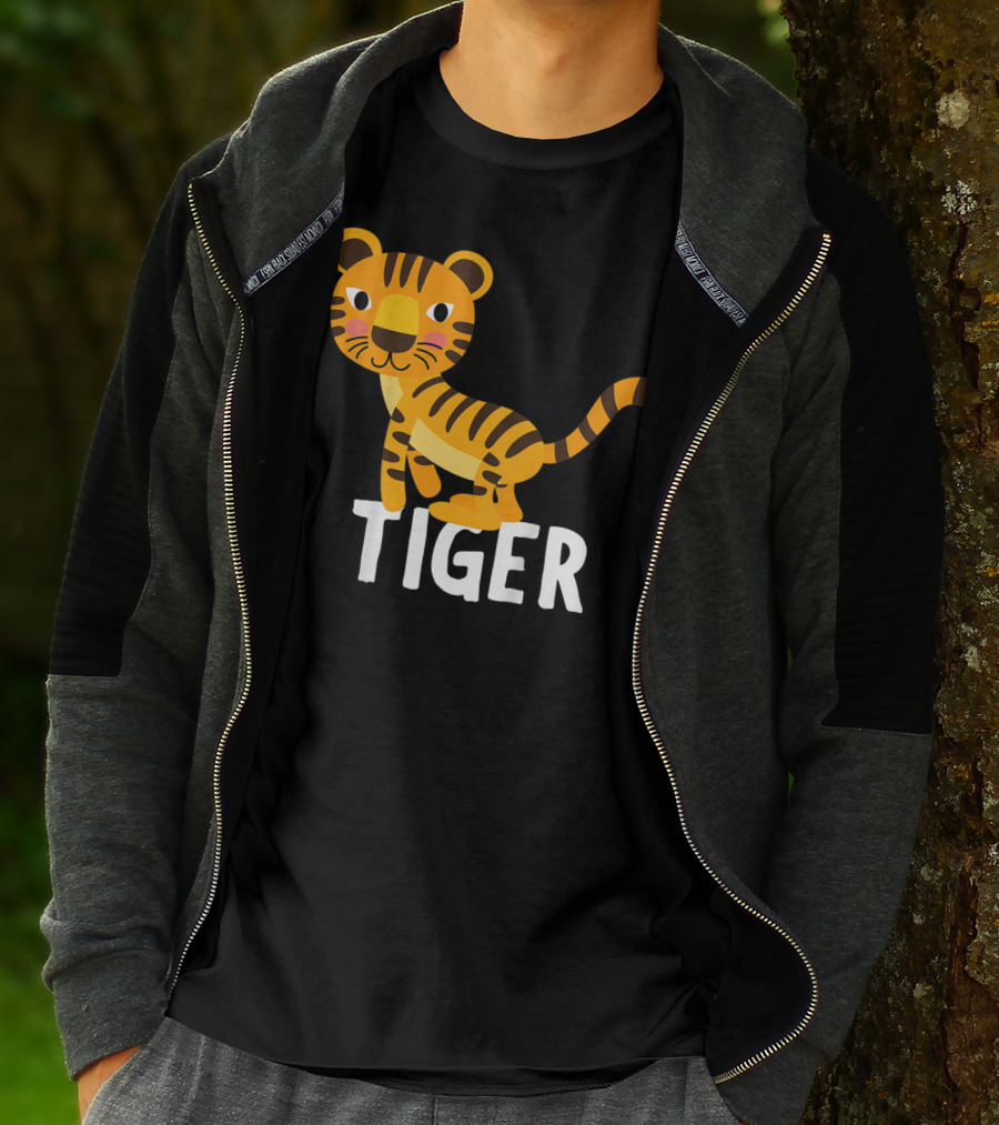 Tiger Cartoon Illustration For Kids And Girls T-Shirt