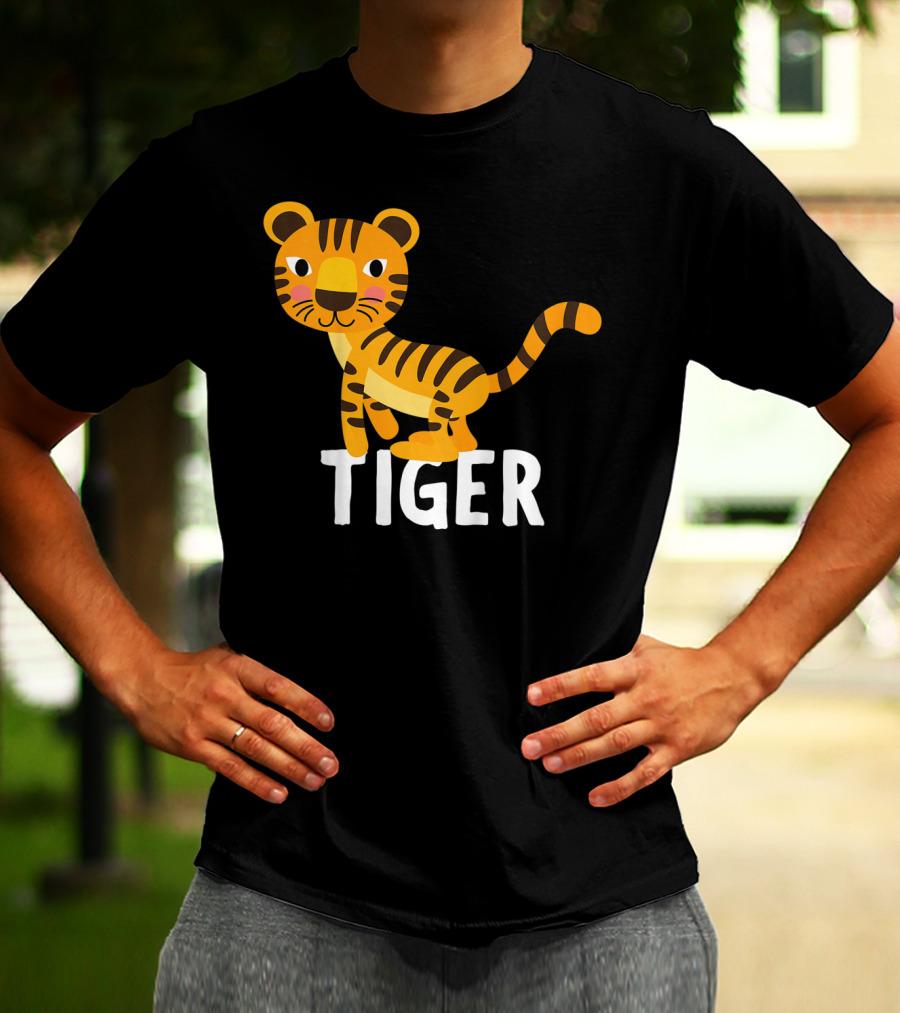 Tiger Cartoon Illustration For Kids And Girls T-Shirt