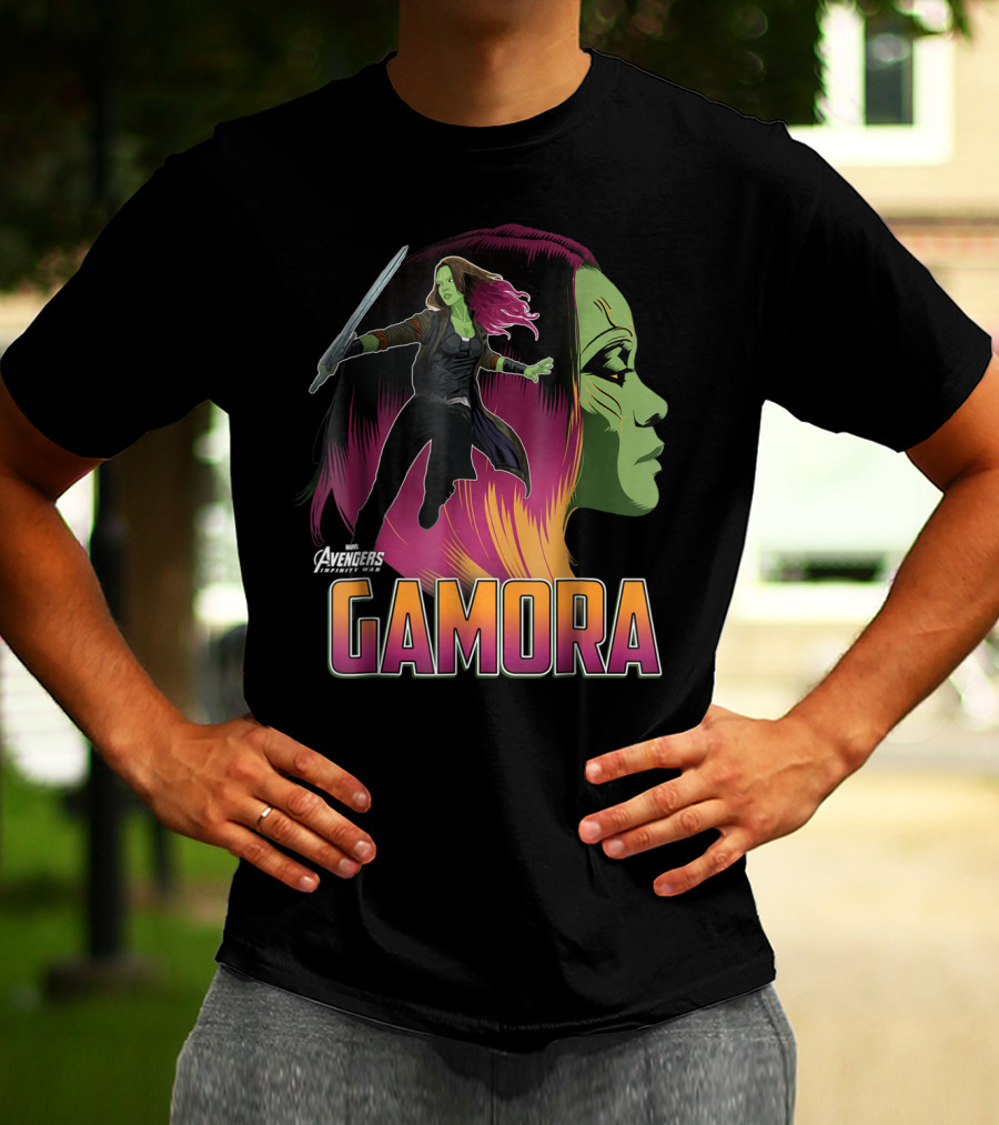 Avengers Infinity War Gamora Profile And Action Pose T-Shirt