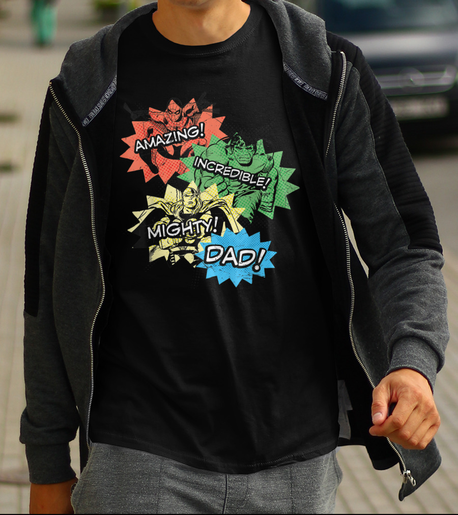 Amazing Incredible Mighty Dad Marvel Super Hero T-Shirt