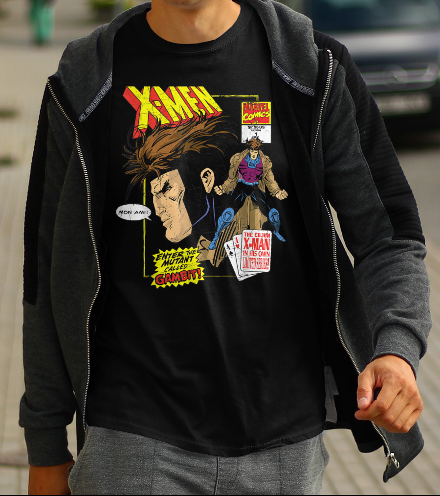 Marvel X-Men Comics Enter The Mutant Gambit Cajun Remy LeBeau Mon Ami T-Shirt