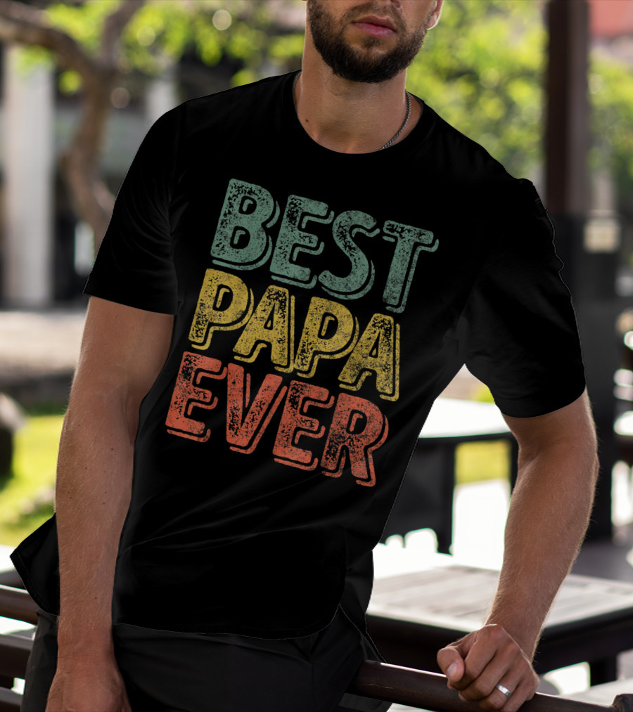 Best Papa Ever Bold Retro Style Father's Day T-Shirt