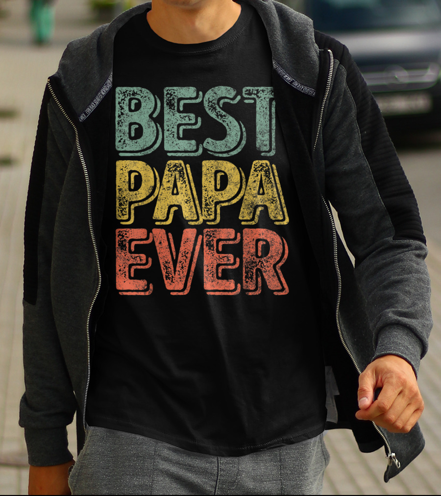 Best Papa Ever Bold Retro Style Father's Day T-Shirt