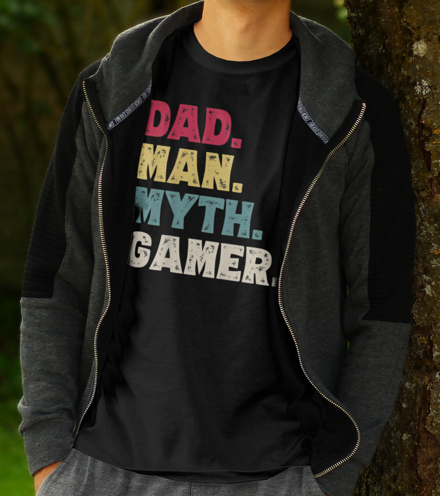 Dad Man Myth Gamer Funny Father's Day T-Shirt