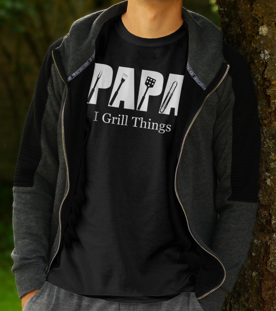 Papa I Grill Things BBQ Utensils T-Shirt