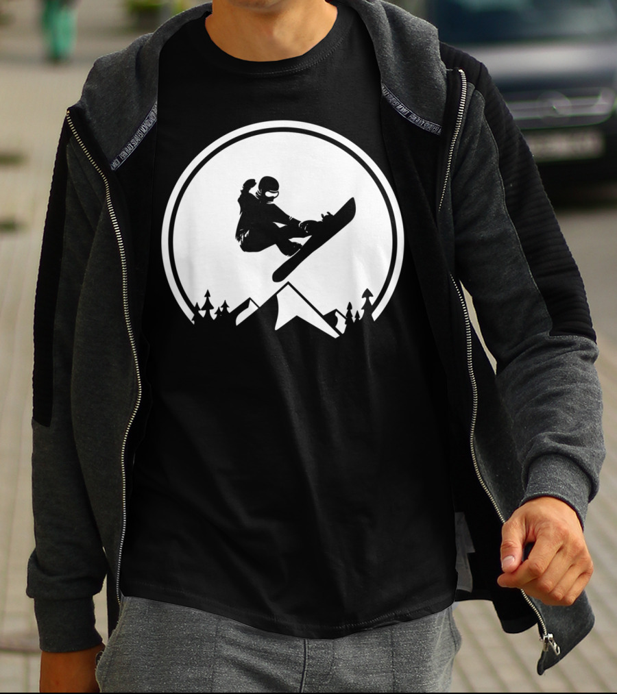 Snowboard Snowboarding Big Air Silhouette Mountain Jump T-Shirt