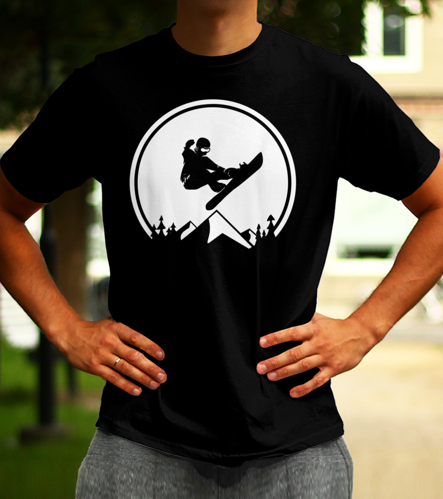 Snowboard Snowboarding Big Air Silhouette Mountain Jump T-Shirt