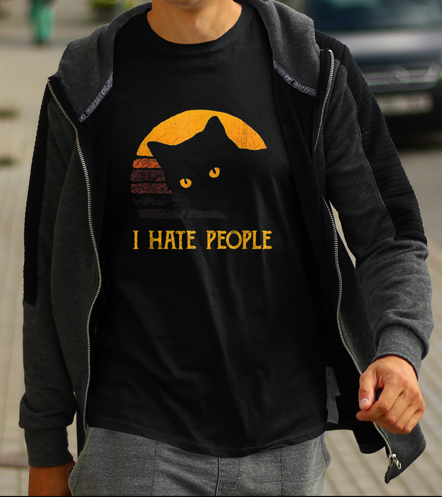 Vintage I Hate People Cat T-Shirt