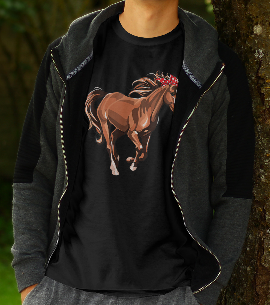 Funny Horse Mom Red Bandana T-Shirt