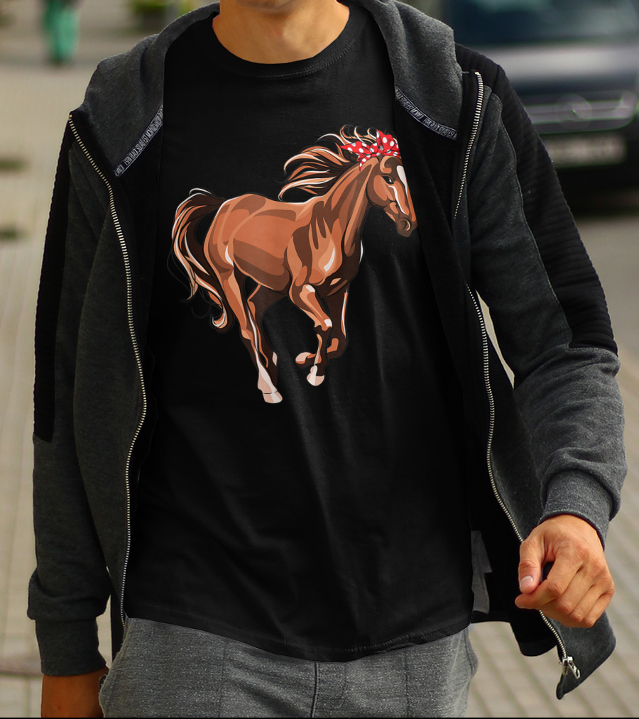 Funny Horse Mom Red Bandana T-Shirt