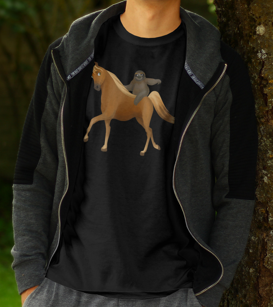 Funny Sloth Riding Horse Pony T-Shirt